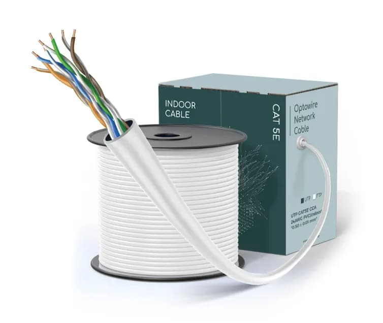 UTP CAT5E CCA 24AWG PVC(indoor) "0.50 ± 0.01 mm"