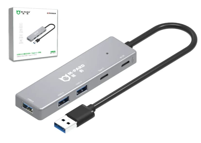 USB 3.0 3-port HUB+TYPEC data+TYPEC power supply MD074