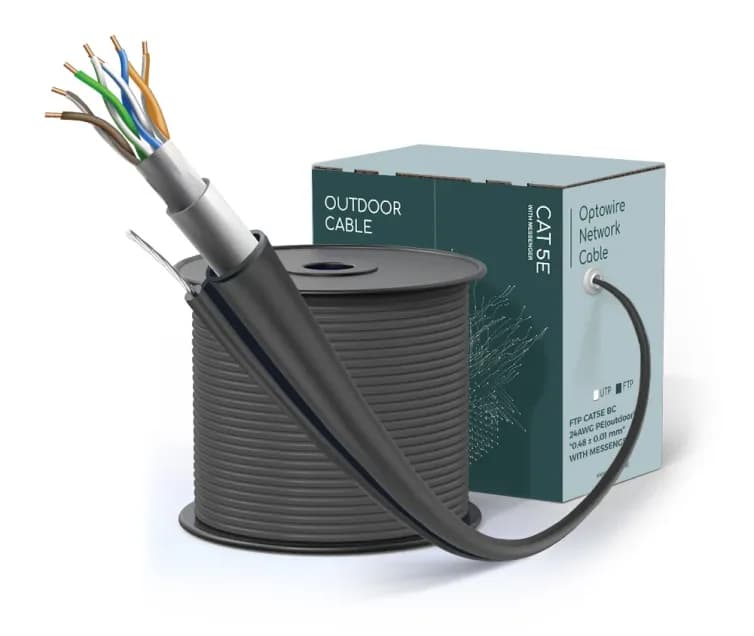 FTP CAT5E BC 24AWG PE(outdoor) "0.48 ± 0.01 mm" WITH MESSENGER