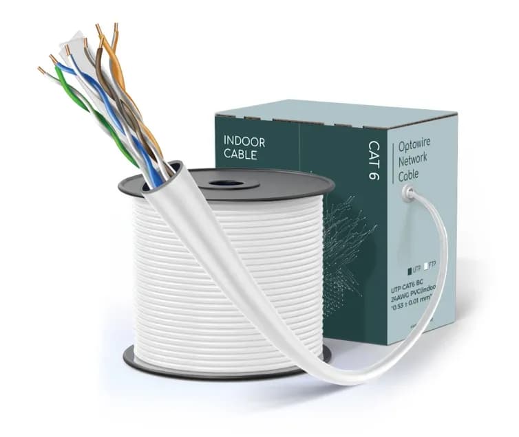 UTP CAT6 BC 24AWG PVC(indoor) "0.53 ± 0.01 mm"